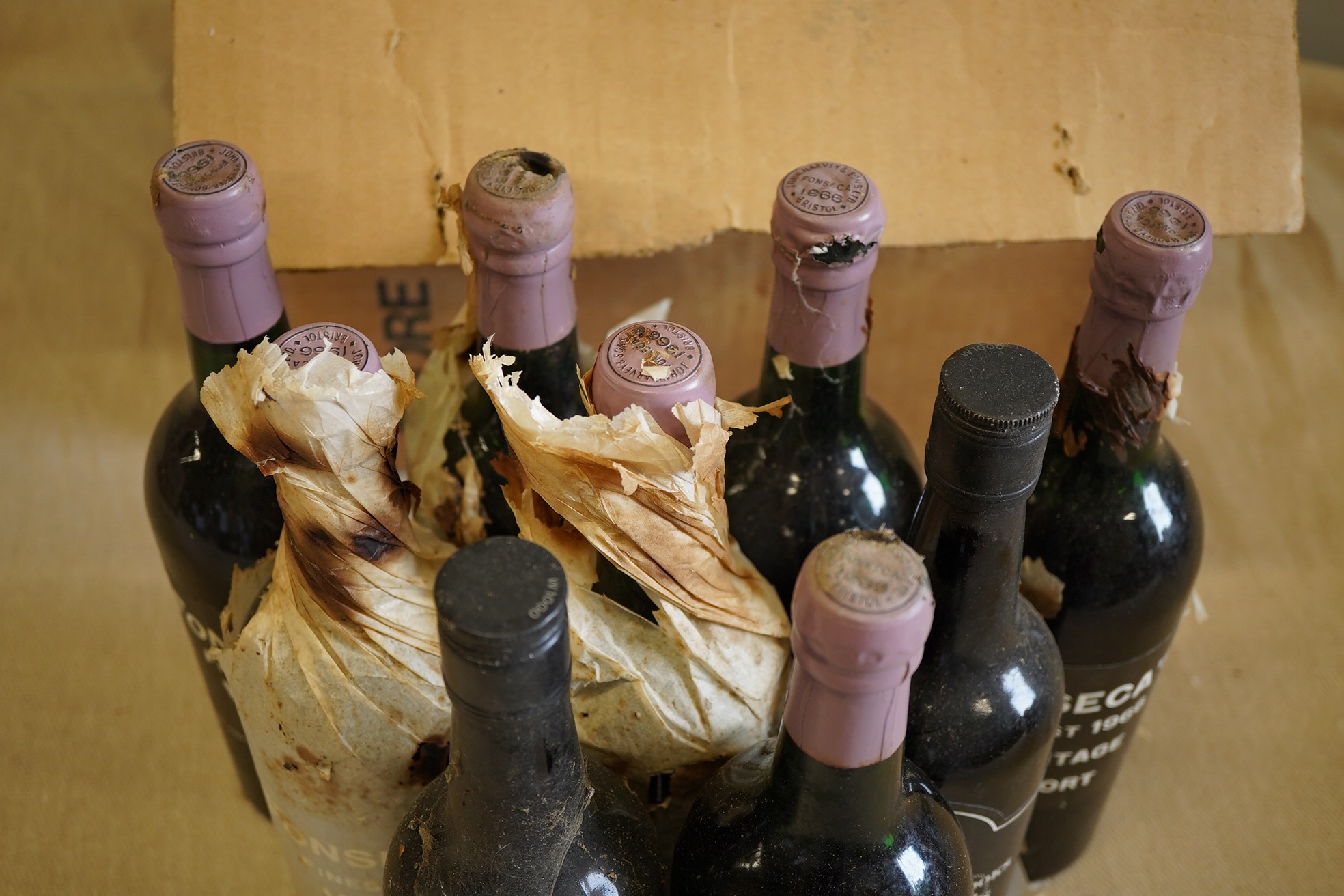 Seven bottles of 1966 Fonseca's vintage port and two others